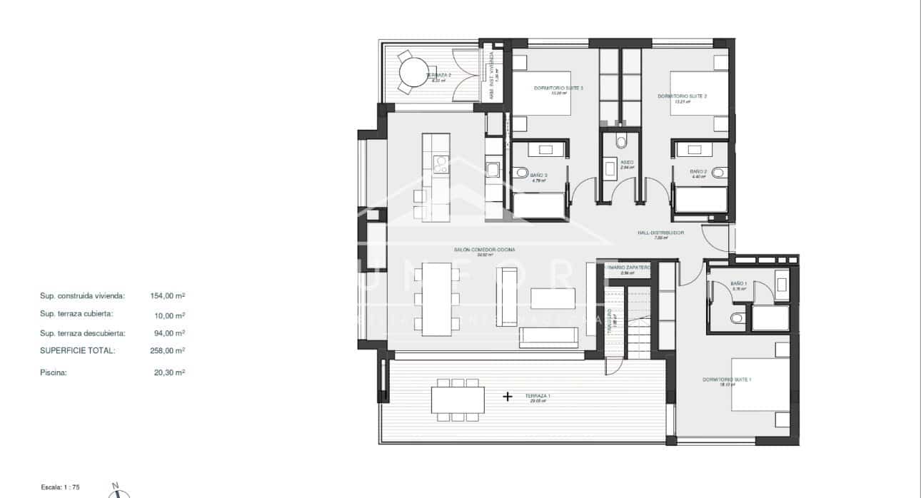 3 soveværelse Penthouse til salg i Orihuela Costa med swimmingpool - € 1.195.000 (Ref: 8769670)