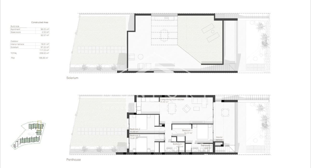 3 chambre Penthouse à vendre à Roda avec piscine - 349 000 € (Ref: 8912246)