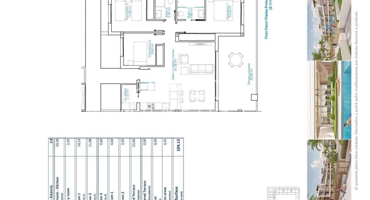 3 makuuhuone Huoneisto myytävänä paikassa Pilar de la Horadada mukana uima-altaan - 409 900 € (Ref: 8931713)
