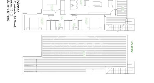 3 camera da letto Attico in vendita in San Pedro del Pinatar ciudad, San Pedro del Pinatar con piscina - 299.900 € (Rif: 8948279)