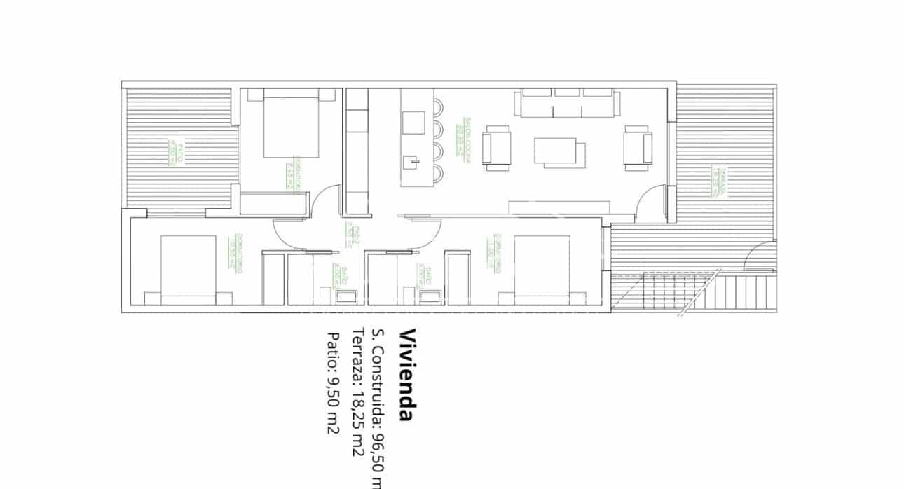 3 camera da letto Bungalow in vendita in San Pedro del Pinatar con piscina - 269.900 € (Rif: 8948280)