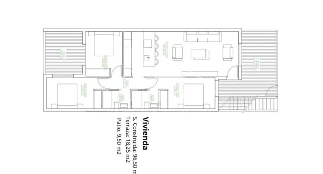 3 camera da letto Bungalow in vendita in San Pedro del Pinatar ciudad, San Pedro del Pinatar con piscina - 269.900 € (Rif: 8948280)