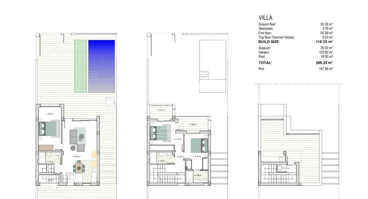 3 soveværelse Villa til salg i Los Narejos med swimmingpool - € 659.000 (Ref: 9028444)
