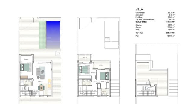 3 chambre Villa/Maison à vendre à Los Narejos, Los Alcázares avec piscine - 659 000 € (Ref: 9028444)