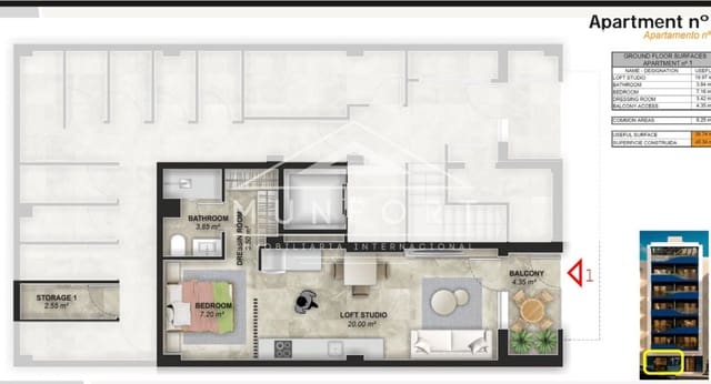 1 Zimmer Apartment zu verkaufen in Puerto Deportivo, Torrevieja mit Pool - 175.000 € (Ref: 9051793)