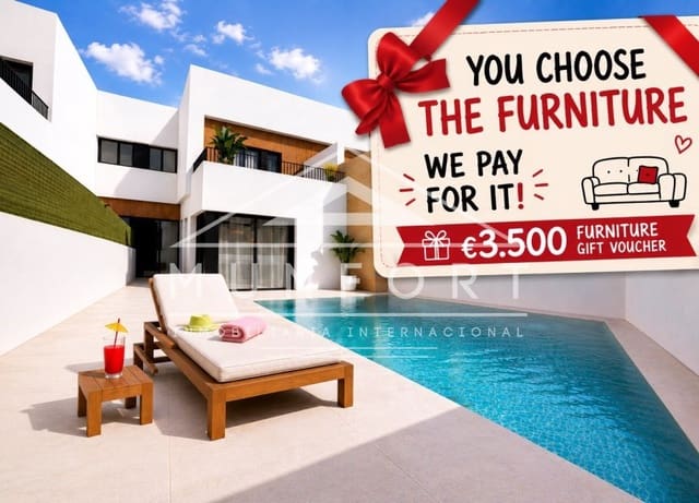 3 quarto Moradia em Banda para venda em Santiago de la Ribera, San Javier com piscina - 369 900 € (Ref: 9148345)