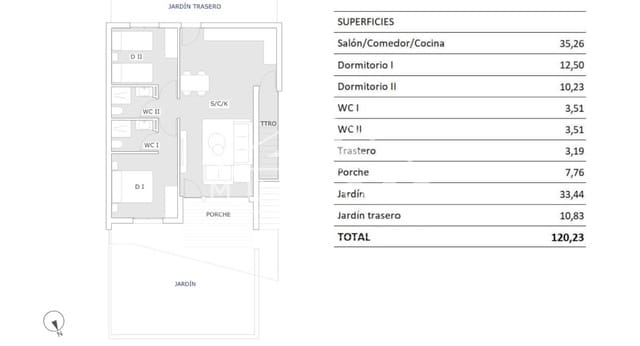 2 chambre Bungalow à vendre à San Miguel de Salinas avec piscine - 199 900 € (Ref: 9172205)