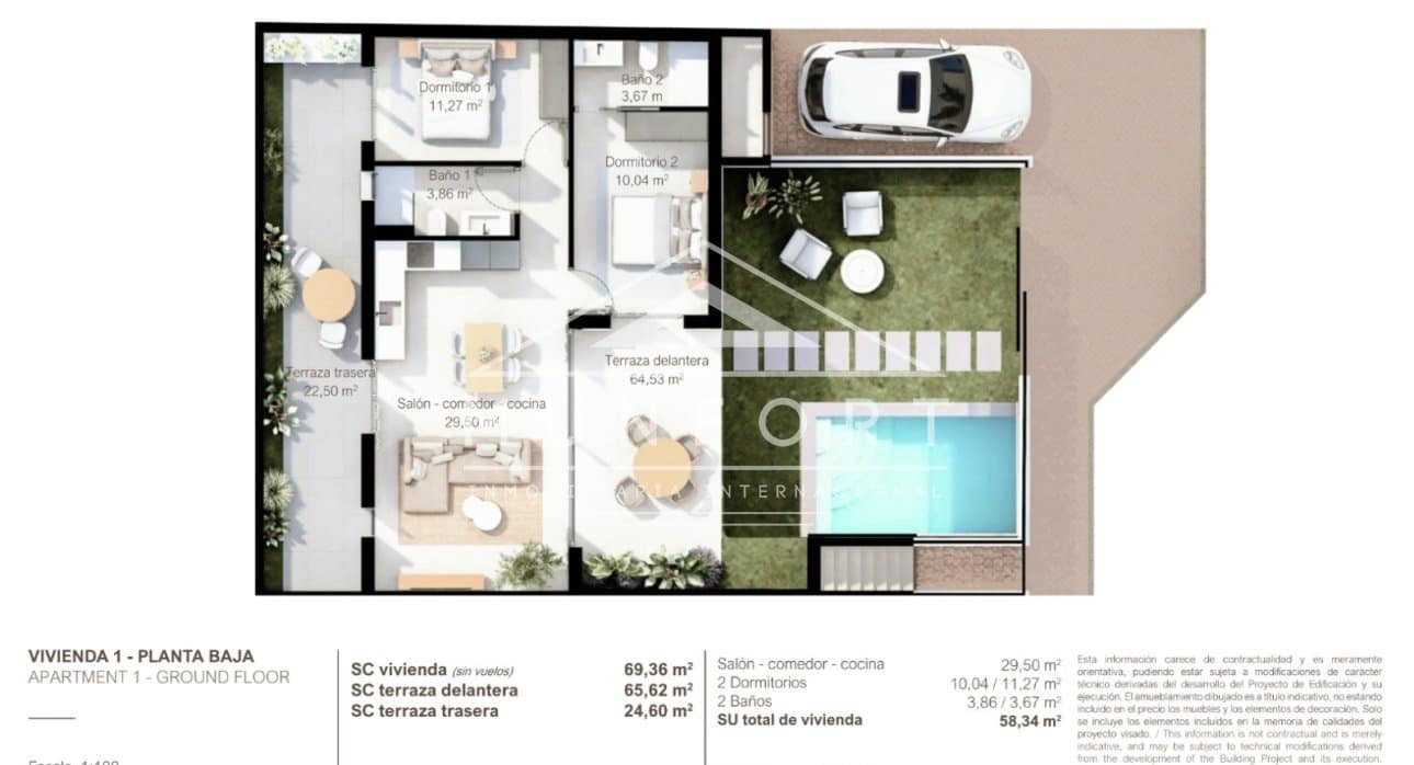 2 bedroom Bungalow for sale in San Pedro del Pinatar with pool - € 314,900 (Ref: 9239339)