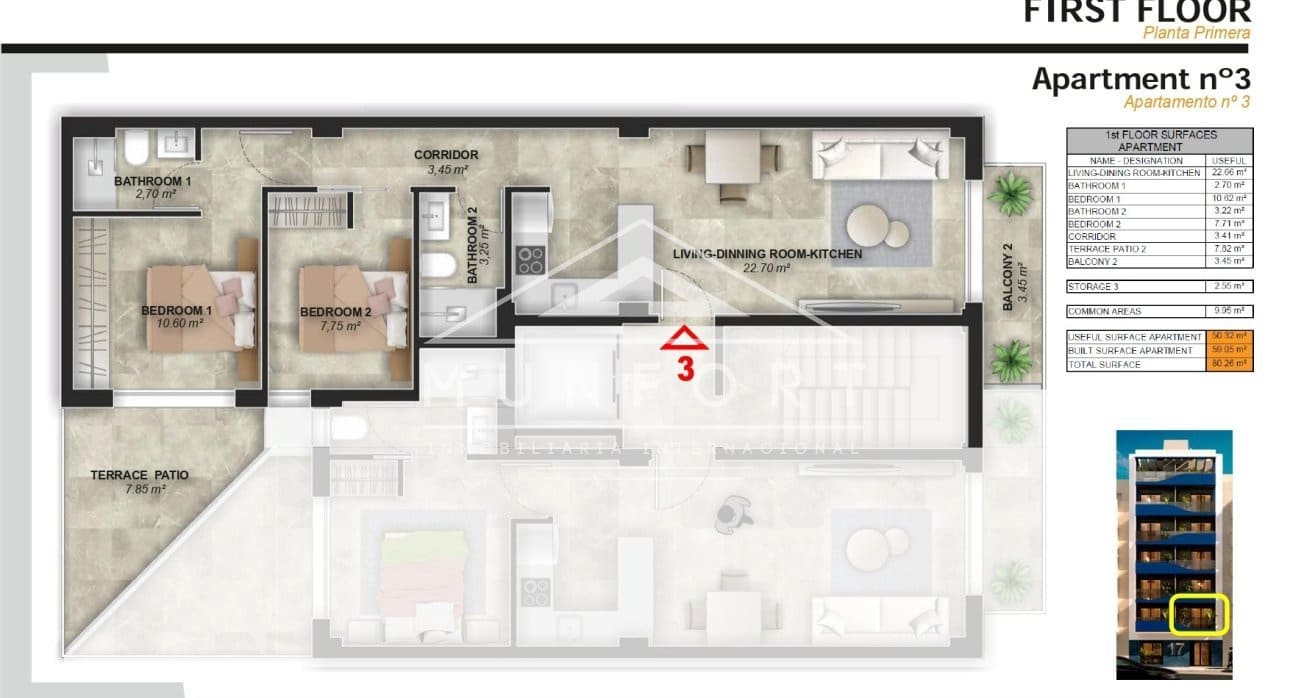 2 chambre Appartement à vendre à Torrevieja avec piscine - 240 000 € (Ref: 9258068)