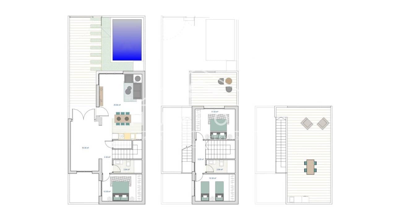 3 chambre Villa/Maison à vendre à Los Alcazares avec piscine - 419 900 € (Ref: 9258074)