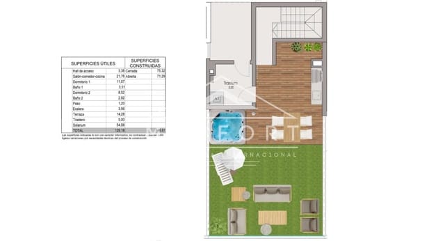 3 soveværelse Penthouse til salg i Calas Santa Pola Este, Santa Pola med swimmingpool - € 495.000 (Ref: 9258078)