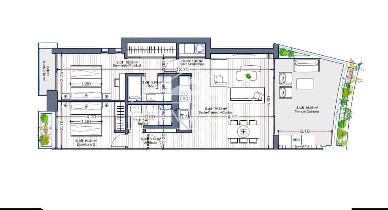 2 chambre Appartement à vendre à La Manga del Mar Menor avec piscine - 391 000 € (Ref: 9258150)