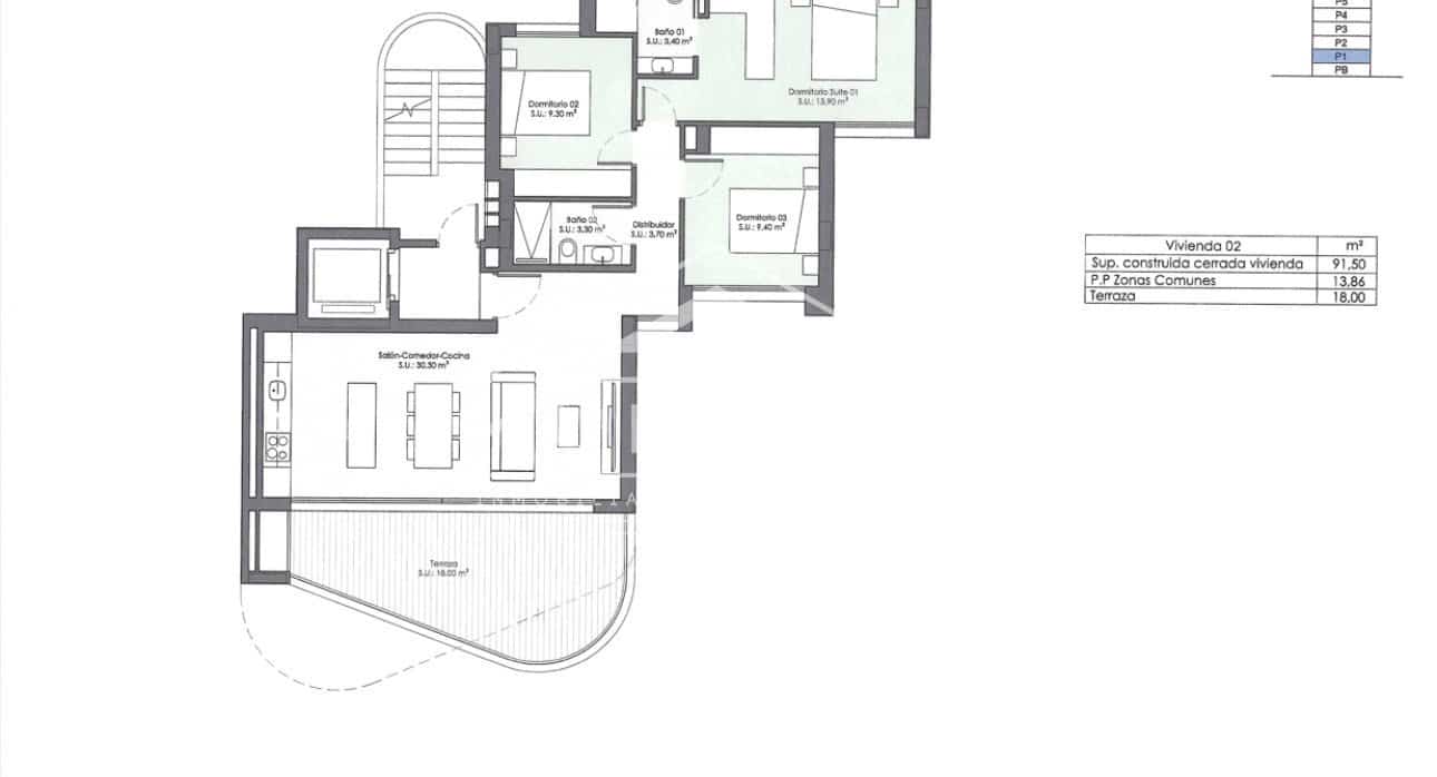 3 slaapkamer Appartement te koop in Guardamar del Segura met zwembad - € 345.000 (Ref: 9262849)