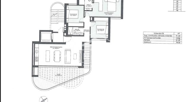 3 quarto Penthouse para venda em Zona Pueblo, Guardamar del Segura com piscina - 640 000 € (Ref: 9262852)