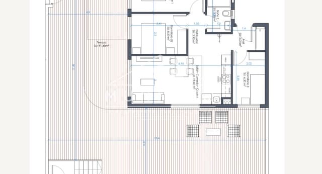 3 chambre Appartement à vendre à Zona Pueblo, Guardamar del Segura avec piscine - 345 000 € (Ref: 9262856)