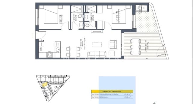 2 makuuhuone Bungalow myytävänä paikassa San Fulgencio mukana uima-altaan - 233 900 € (Ref: 9262860)