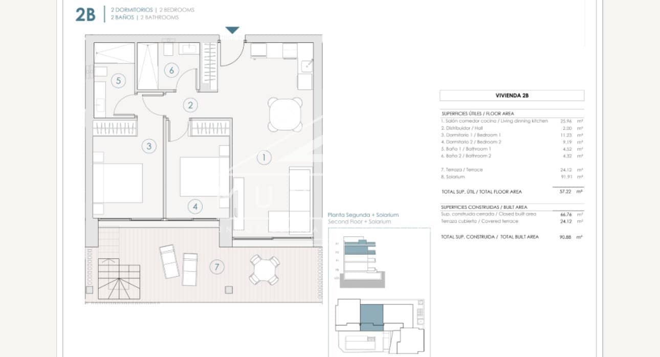 2 slaapkamer Penthouse te koop in Benijofar met zwembad - € 410.000 (Ref: 9263041)