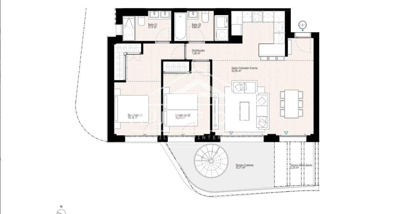 2 camera da letto Attico in vendita in La Villajoyosa / Vila Joiosa con piscina - 646.000 € (Rif: 9263431)