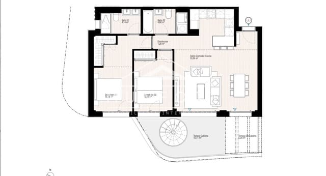 Ático de 2 habitaciones en Platja Vila Joiosa - Platja de Torres, La Villajoyosa / Vila Joiosa en venta con piscina - 646.000 € (Ref: 9263431)