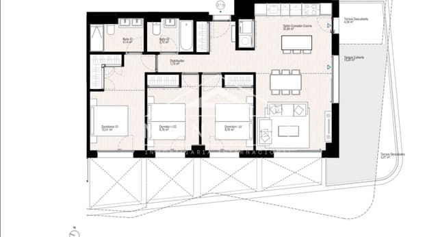 3 chambre Appartement à vendre à Platja Vila Joiosa - Platja de Torres, La Villajoyosa / Vila Joiosa avec piscine - 613 000 € (Ref: 9263432)