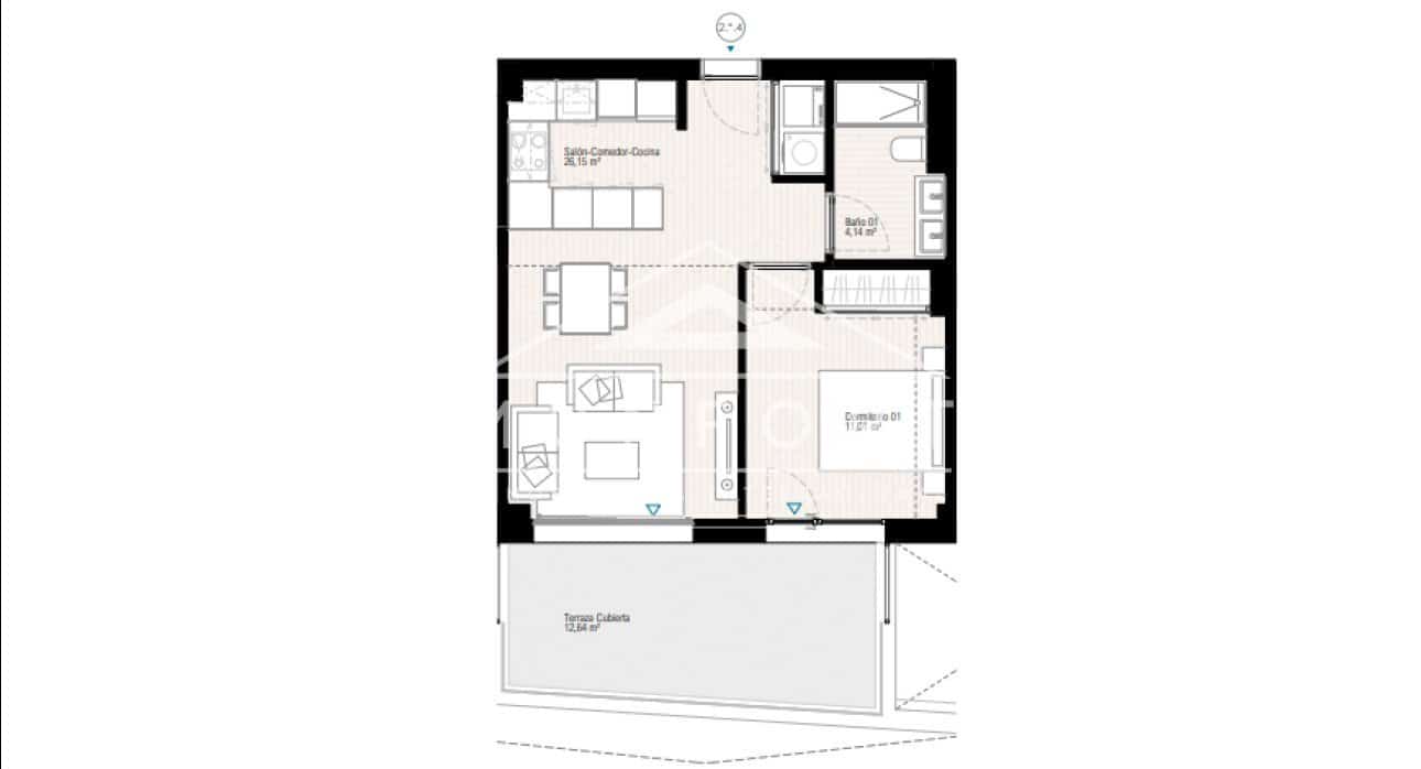 1 bedroom Apartment for sale in La Villajoyosa / Vila Joiosa with pool - € 339,000 (Ref: 9263433)