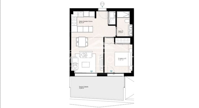 1 slaapkamer Appartement te koop in Platja Vila Joiosa - Platja de Torres, La Villajoyosa / Vila Joiosa met zwembad - € 339.000 (Ref: 9263433)