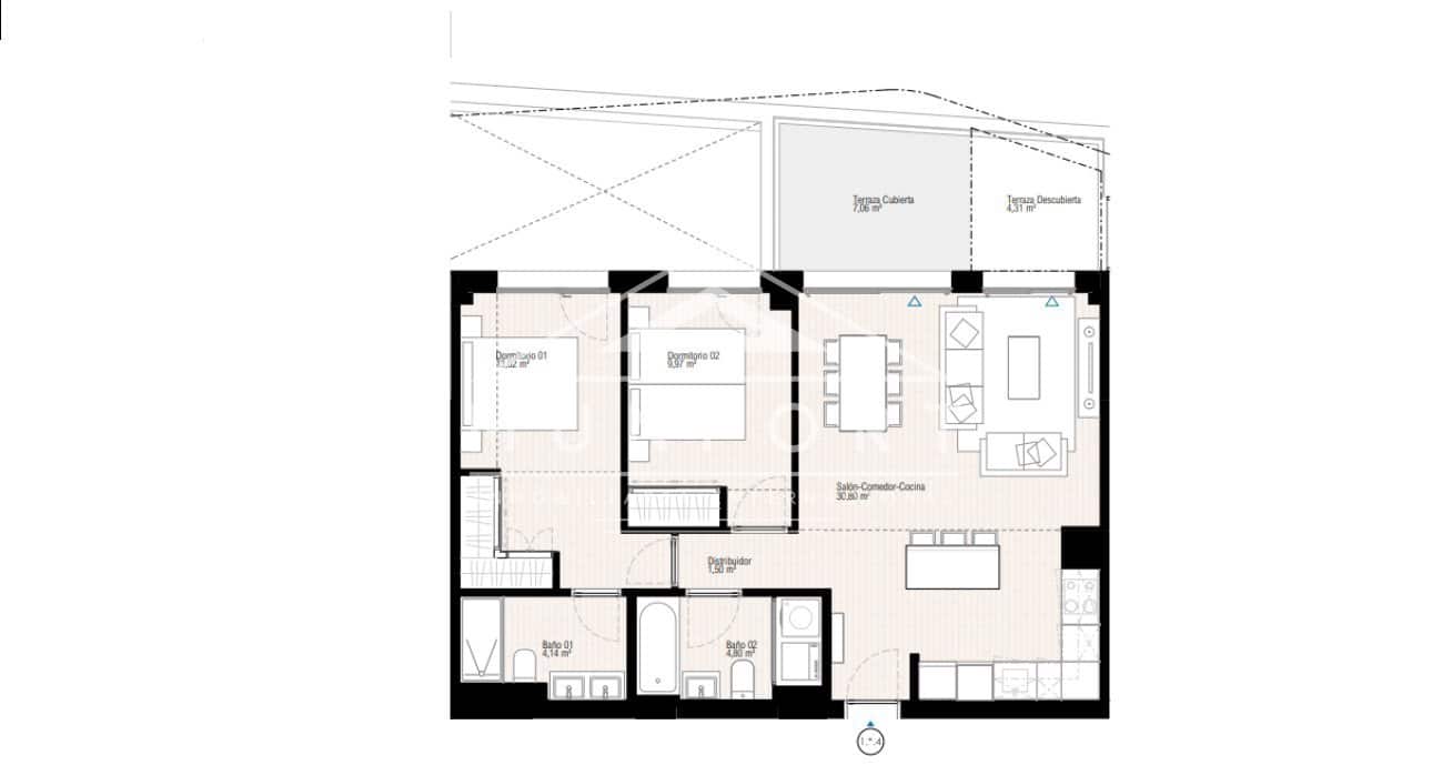2 bedroom Apartment for sale in La Villajoyosa / Vila Joiosa with pool - € 376,000 (Ref: 9263434)