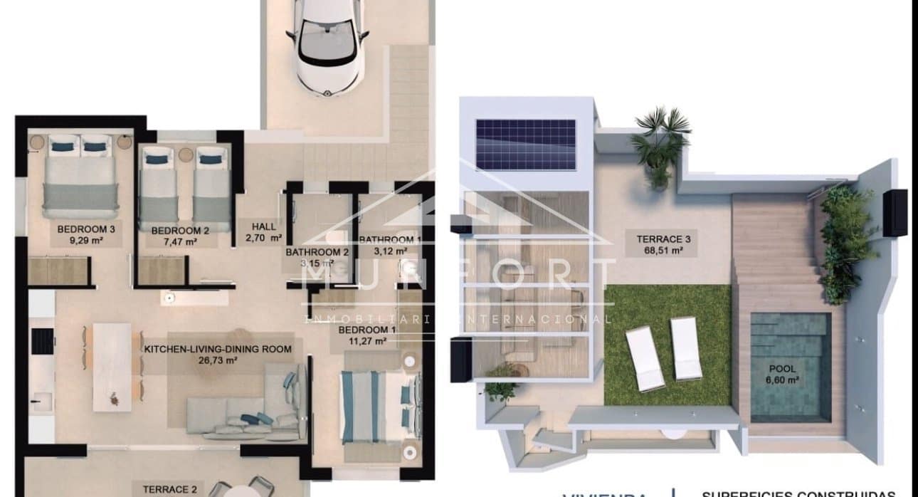 3 camera da letto Bungalow in vendita in Torre de la Horadada con piscina - 460.000 € (Rif: 9267827)