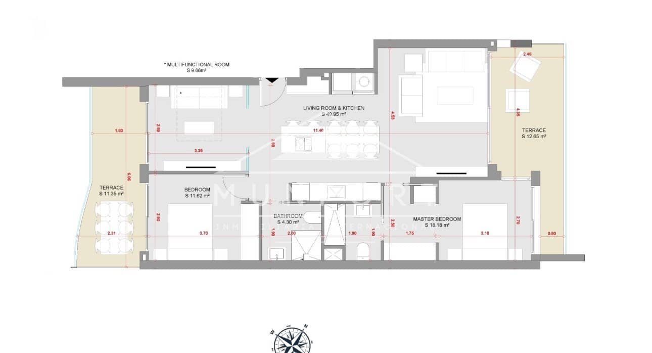 Apartamento de 2 habitaciones en La Manga del Mar Menor en venta con piscina - 599.000 € (Ref: 9270324)