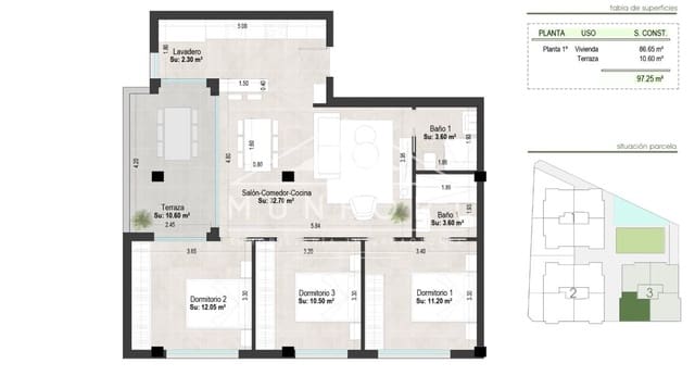 2 chambre Appartement à vendre à San Pedro del Pinatar ciudad, San Pedro del Pinatar avec piscine - 299 000 € (Ref: 9270328)