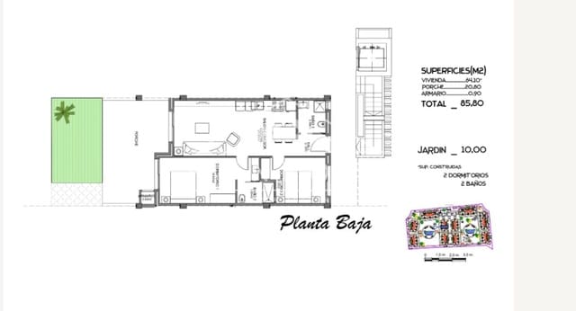 2 chambre Appartement à vendre à El Raso, Guardamar del Segura avec piscine - 225 000 € (Ref: 9270333)