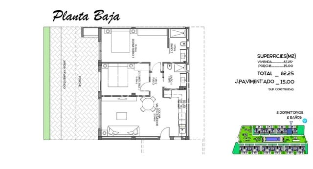 2 camera da letto Bungalow in vendita in Algorfa con piscina - 261.000 € (Rif: 9278494)