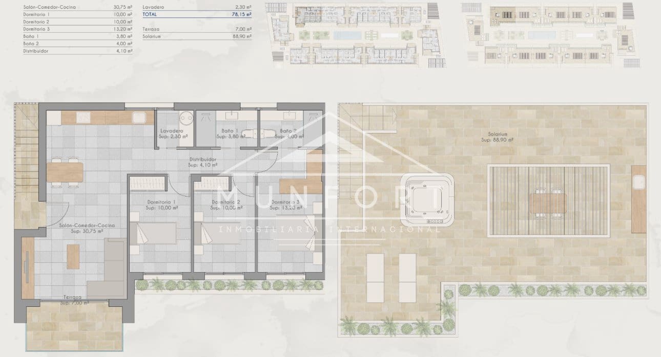 3 slaapkamer Penthouse te koop in Torre-Pacheco met zwembad - € 240.000 (Ref: 9278501)