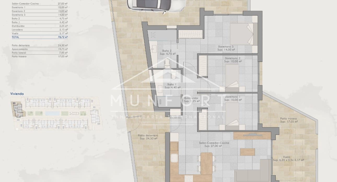 3 camera da letto Bungalow in vendita in Torre-Pacheco con piscina - 230.000 € (Rif: 9278503)