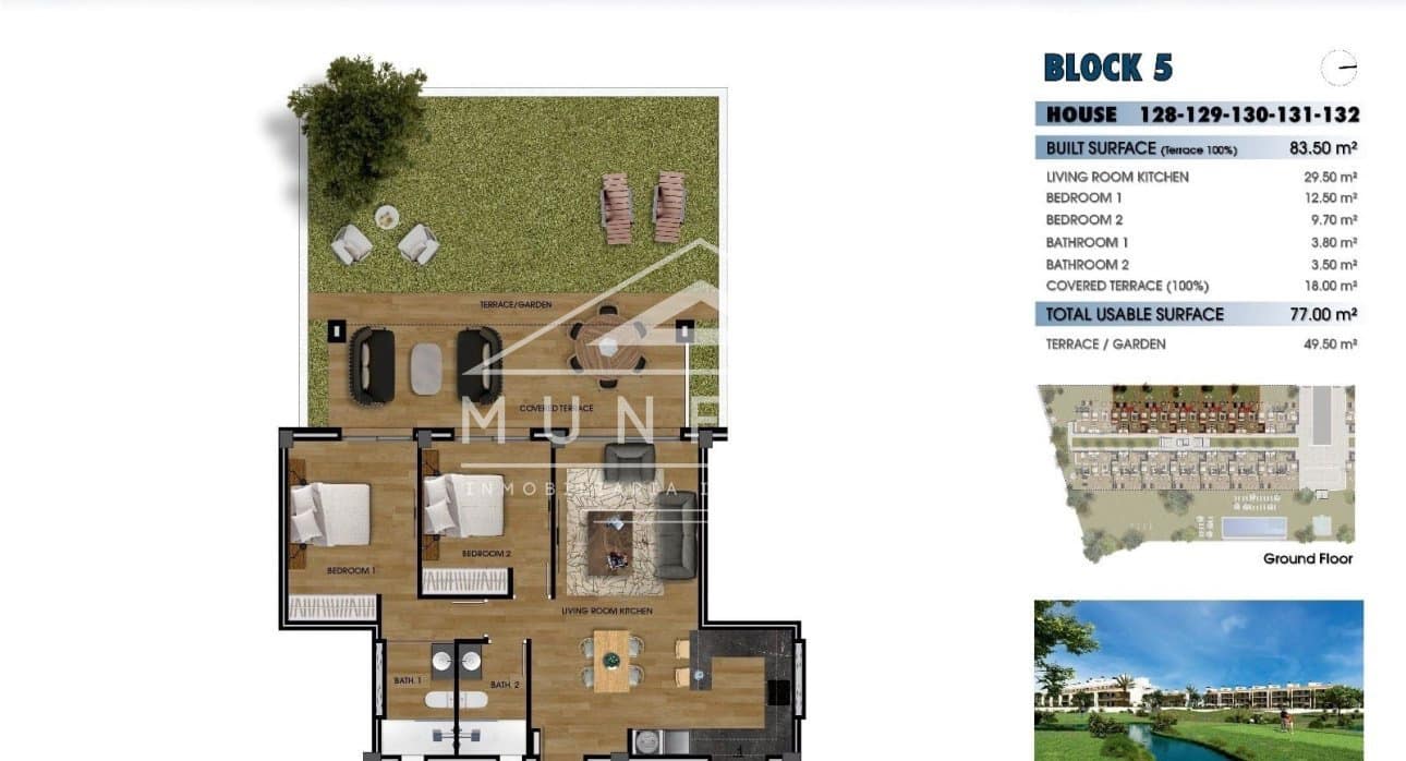 2 Zimmer Apartment zu verkaufen in Los Alcazares mit Pool - 275.000 € (Ref: 9279638)