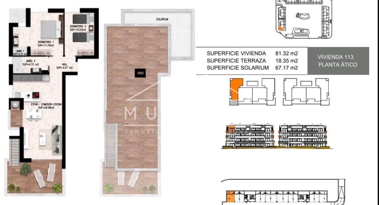 2 slaapkamer Penthouse te koop in Torrevieja met zwembad - € 340.000 (Ref: 9279649)