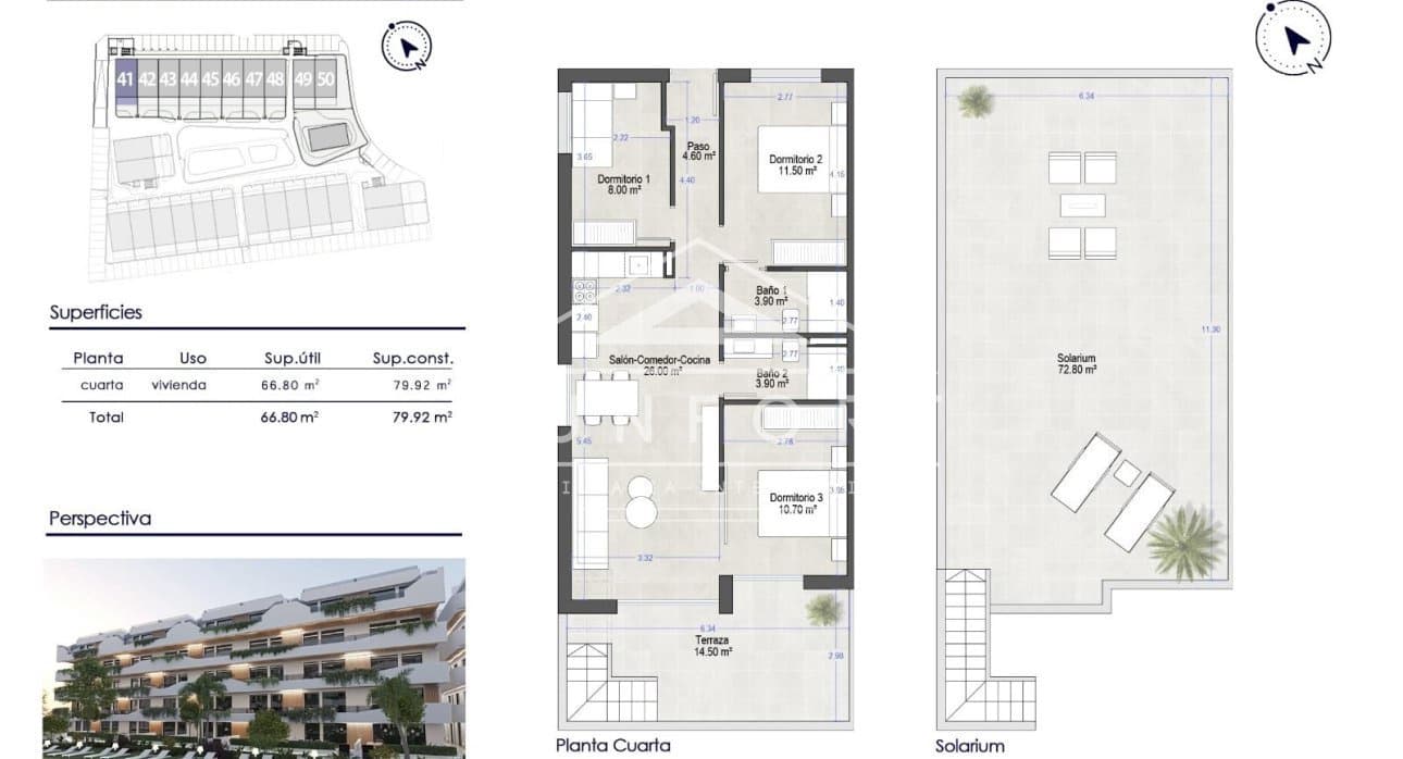 3 slaapkamer Penthouse te koop in Santiago de la Ribera met zwembad - € 290.000 (Ref: 9282837)