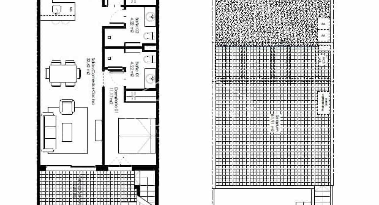 2 quarto Bungalow para venda em Pilar de la Horadada com piscina - 245 000 € (Ref: 9282840)