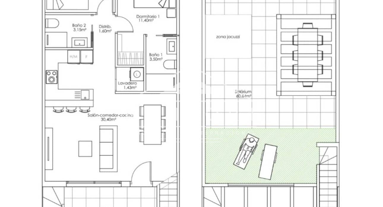 2 slaapkamer Bungalow te koop in Pilar de la Horadada met zwembad - € 275.000 (Ref: 9288502)