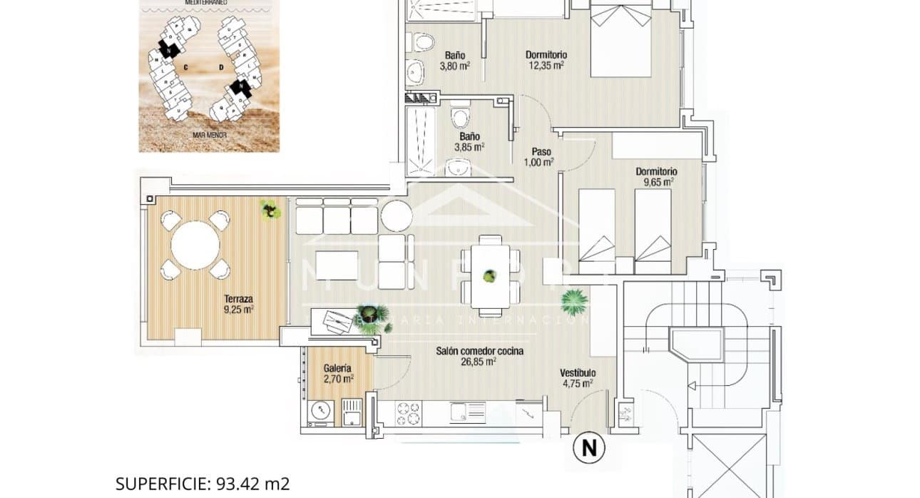 2 slaapkamer Appartement te koop in La Manga del Mar Menor met zwembad - € 238.000 (Ref: 9340352)