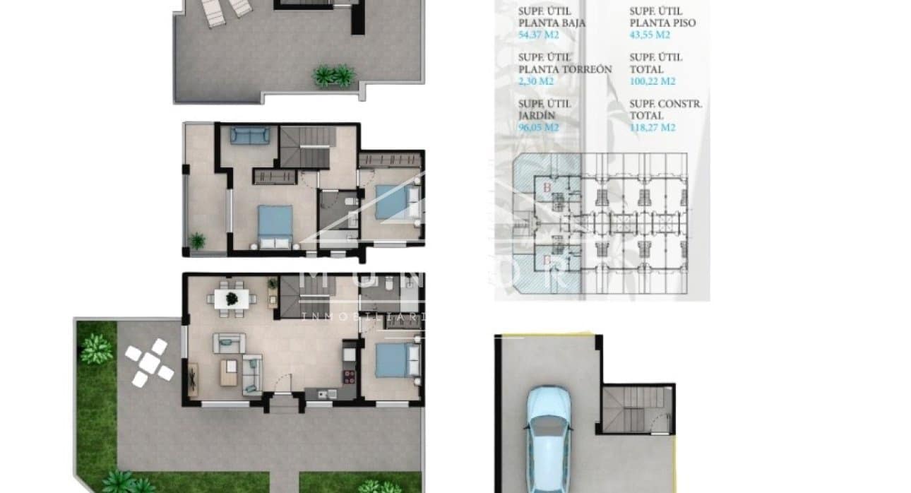 3 makuuhuone Omakotitalo myytävänä paikassa La Manga del Mar Menor mukana uima-altaan - 350 000 € (Ref: 9354539)