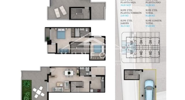 2 soverom Hus til salgs i La Manga del Mar Menor med svømmebasseng - € 270 631 (Ref: 9357432)