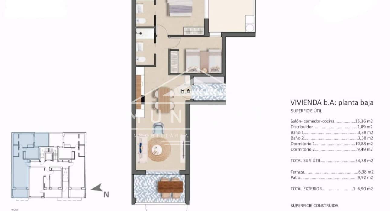 2 slaapkamer Appartement te koop in Torre de la Horadada met zwembad - € 275.900 (Ref: 9379528)