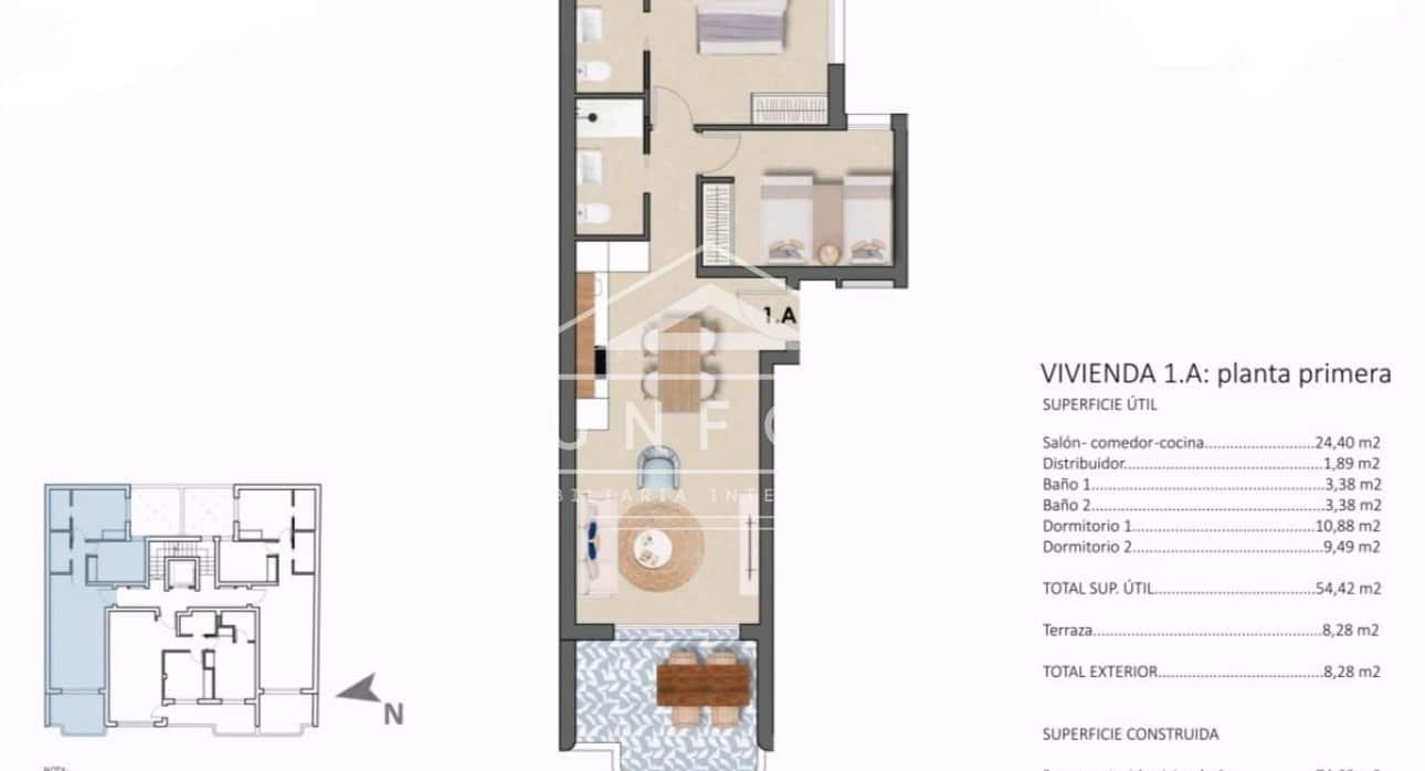 2 Zimmer Apartment zu verkaufen in Torre de la Horadada mit Pool - 292.900 € (Ref: 9379529)