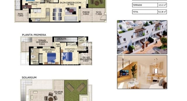 3 makuuhuone Omakotitalo myytävänä paikassa Desamparados - Hurchillo - Torremendo, Orihuela mukana uima-altaan - 299 000 € (Ref: 9465981)