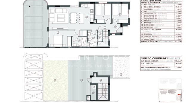 3 chambre Penthouse à vendre à El Chaparral - La Siesta - La Torreta, Torrevieja avec piscine - 395 000 € (Ref: 9481546)
