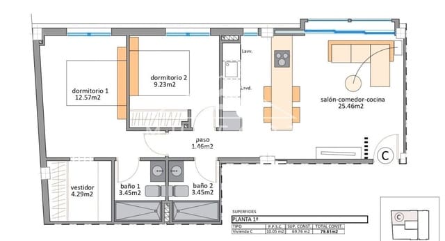 2 soveværelse Lejlighed til salg i Lo Pagan, San Pedro del Pinatar med swimmingpool - € 208.900 (Ref: 9506299)