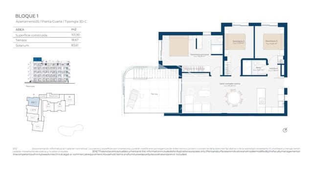 3 Zimmer Penthouse zu verkaufen in Baños y Mendigo, Murcia Stadt mit Pool - 475.000 € (Ref: 9539630)