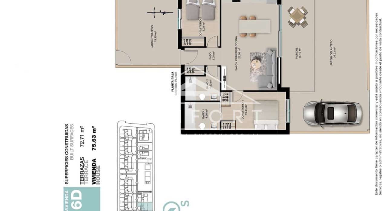 2 camera da letto Bungalow in vendita in Torre de la Horadada con piscina - 375.000 € (Rif: 9653319)