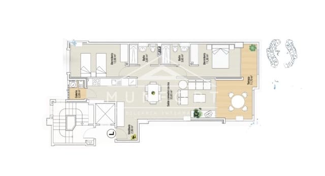 2 chambre Penthouse à vendre à La Manga del Mar Menor avec piscine - 385 000 € (Ref: 9654210)